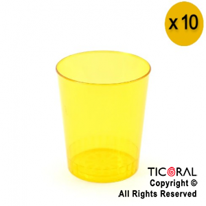 VASO CONICO AMARILLO FLUO X 10